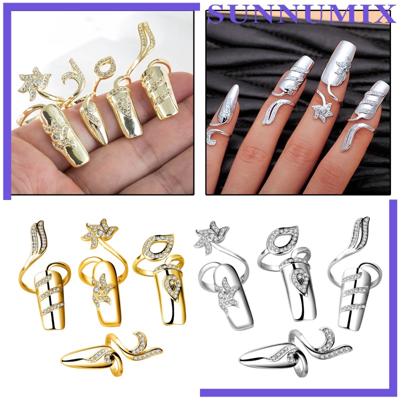 Nhẫn Vỏ Bọc Bảo Vệ Ngón Tay Đính Đá Có Thể Điều Chỉnh