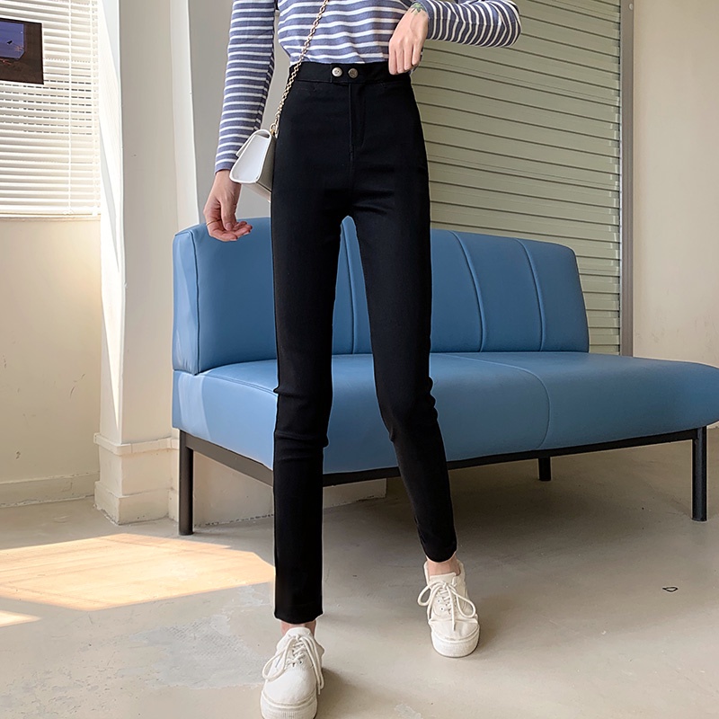 SUXI Quần dài lưng cao thiết kế thời trang dáng ôm dành cho nữ