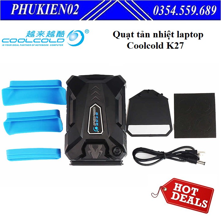 Quạt Hút Tản Nhiệt Laptop Coocold K27 Chuyên Dụng Cao Cấp Nhỏ gọn, di động, thiết kế thời trang và sáng tạo