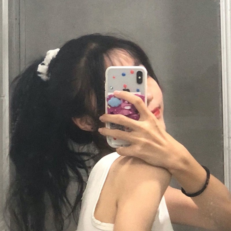 Thun cột tóc màu trắng đen thời trang Hàn Quốc