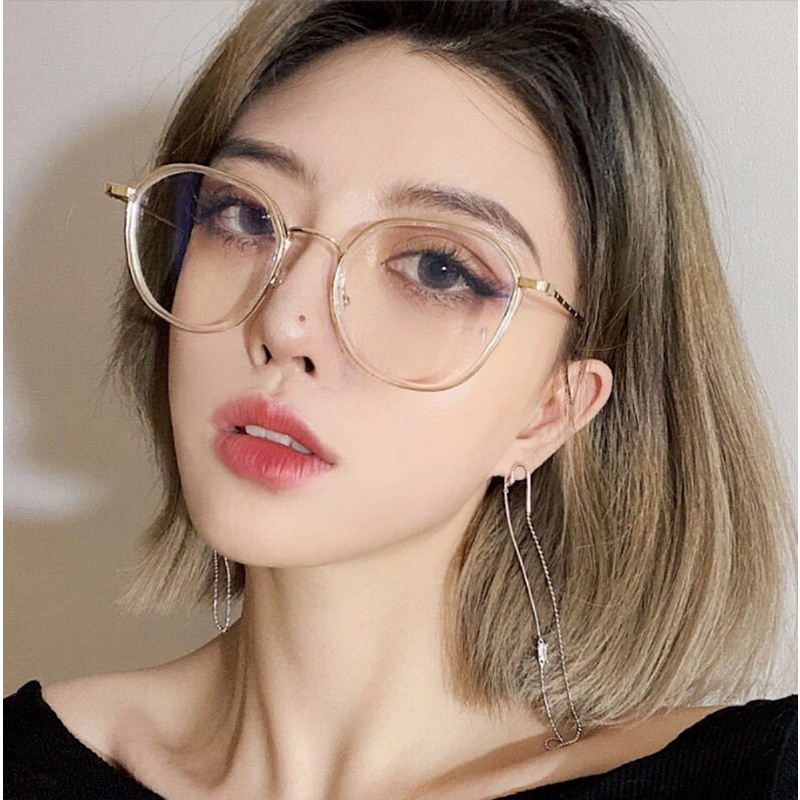 Mắt kính JIUERBA chống bức xạ gọng tròn bằng kim loại đa giác thời trang sang trọng cho nam nữ