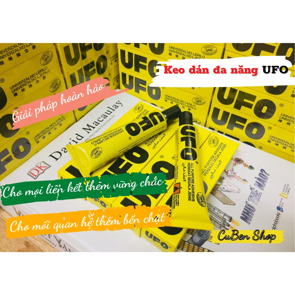 Keo dán chuyên dụng UFO 35ml - Keo dán vải, dán gỗ dán giấy siêu dính trong suốt... tiết kiệm chắc chắn