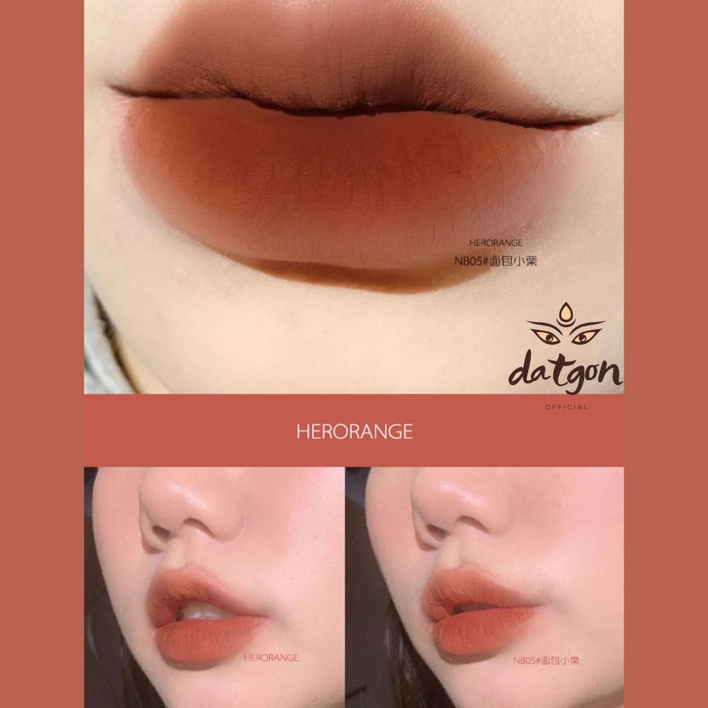 Son kem HERORANGE, son kem lì nội địa velvet mix màu bùn nhung hạt rẻ matte lip glaze cực xinh 2021