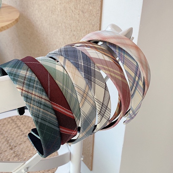 Băng đô cài tóc họa tiết caro nhiều màu bản 2.5cm, cài tóc Hàn Quốc dịu dàng nữ tính Lại La