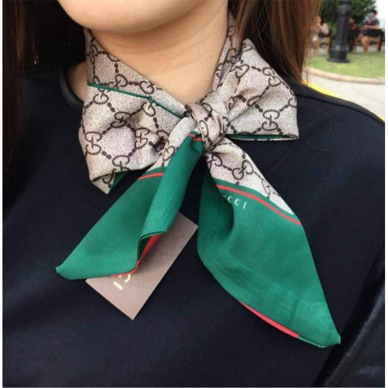 Khăn Lụa Carvat Nơ Cổ GUCCI Thời Trang - Hàng nhập QC Cao Cấp 6x120cm.
