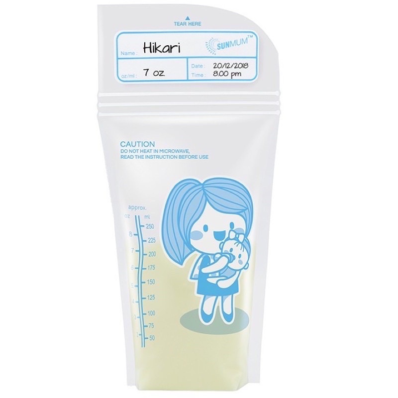 Túi trữ sữa Sunmum chính hãng an toàn tiện lợi với dung tích 250ml và 100ml