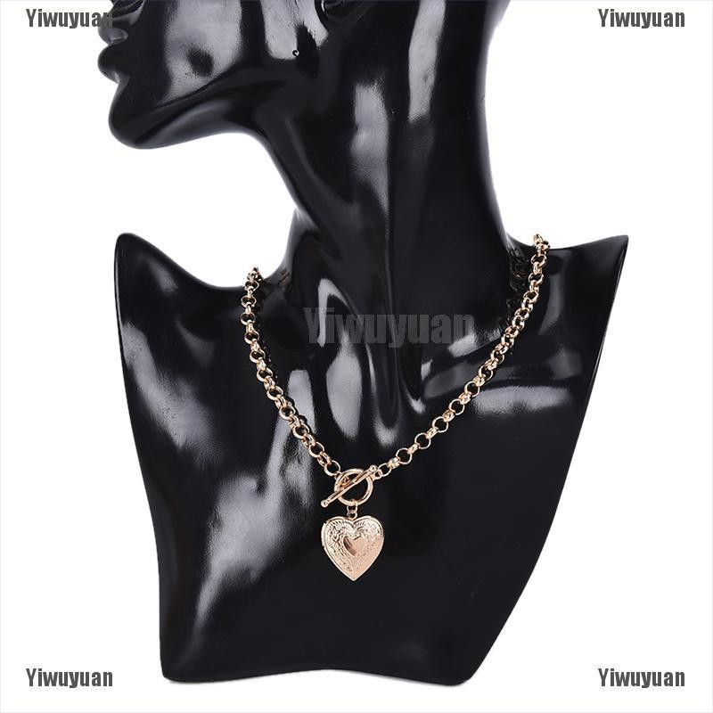 Yiwuyuan Fashion Heart Shaped Picture Frame Locket Pendant Necklace Charm Jewelry Gift