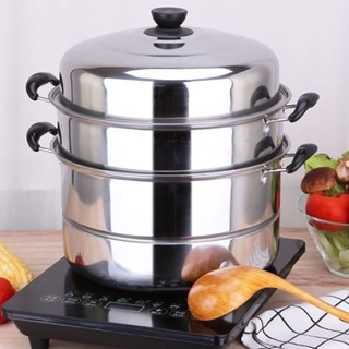 Nồi hấp inox 3 tầng 28cm - nồi hấp cao cấp