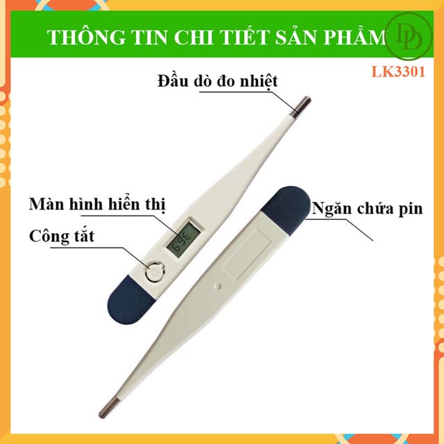 Nhiệt kế điện tử kẹp nách hoặc ngậm miệng-nhiệt kế đo nhiệt độ cơ thể