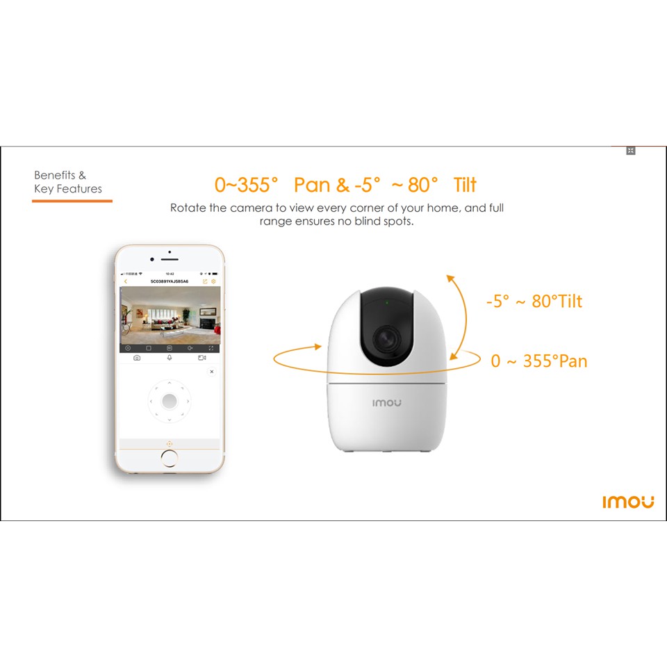 Camera IP 2M 4M WIFI (XOAY 360) IMOU Ranger2 A42P  A22EP  Trong Nhà  Độ Nét Cao 1080P FullHD C22EP F22p | BigBuy360 - bigbuy360.vn