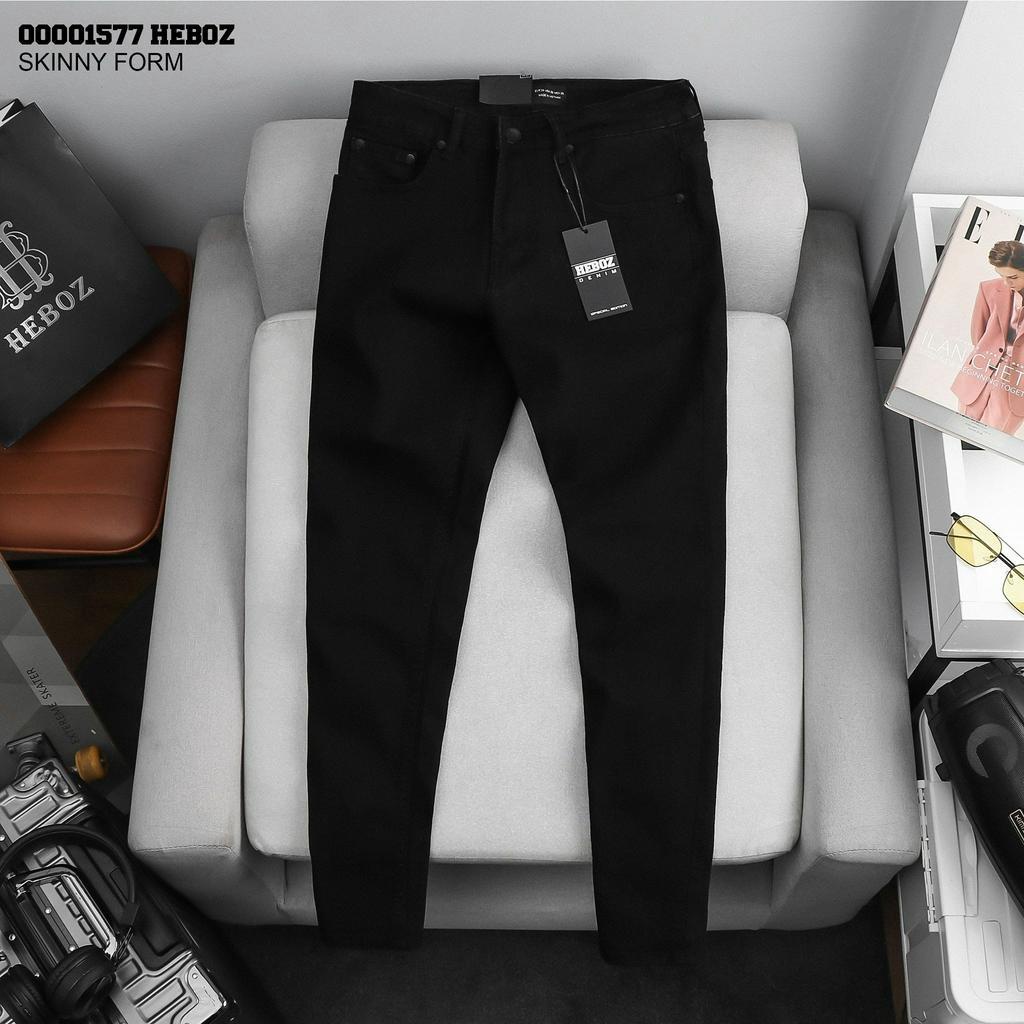 Quần jean đen skinny Heboz Z032, chất denim mềm co giãn tốt form skinny - 00001577