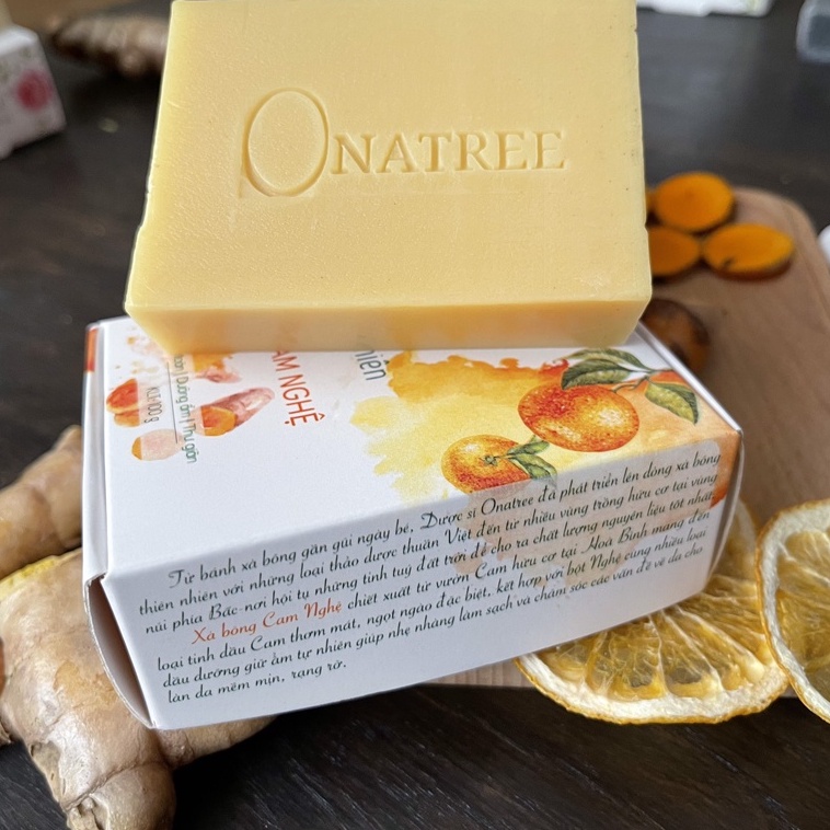 [Xà Bông Hữu Cơ ONATREE] Xà Bông Cam Nghệ Sáng Da Rạng Rỡ