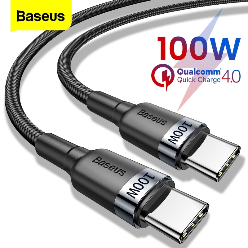 Cáp sạc nhanh Baseus 100W 5A 4.0 cổng Type-C thích hợp cho Xiaomi 10 8 Pro Samsung S20+Ultra Macbook