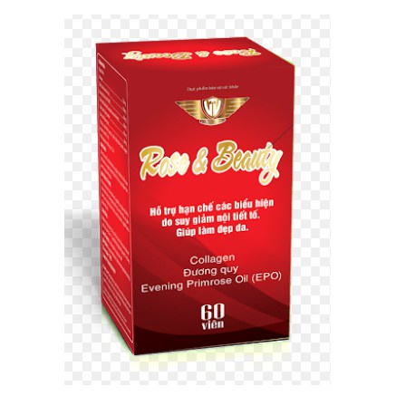 Nhau Thai Cừu COLLAGEN ROSE & BEAUTY Kingphar Mờ Nám, Đẹp Da, Cân Bằng Nội Tiết Tố Hộp 60 Viên - TP131