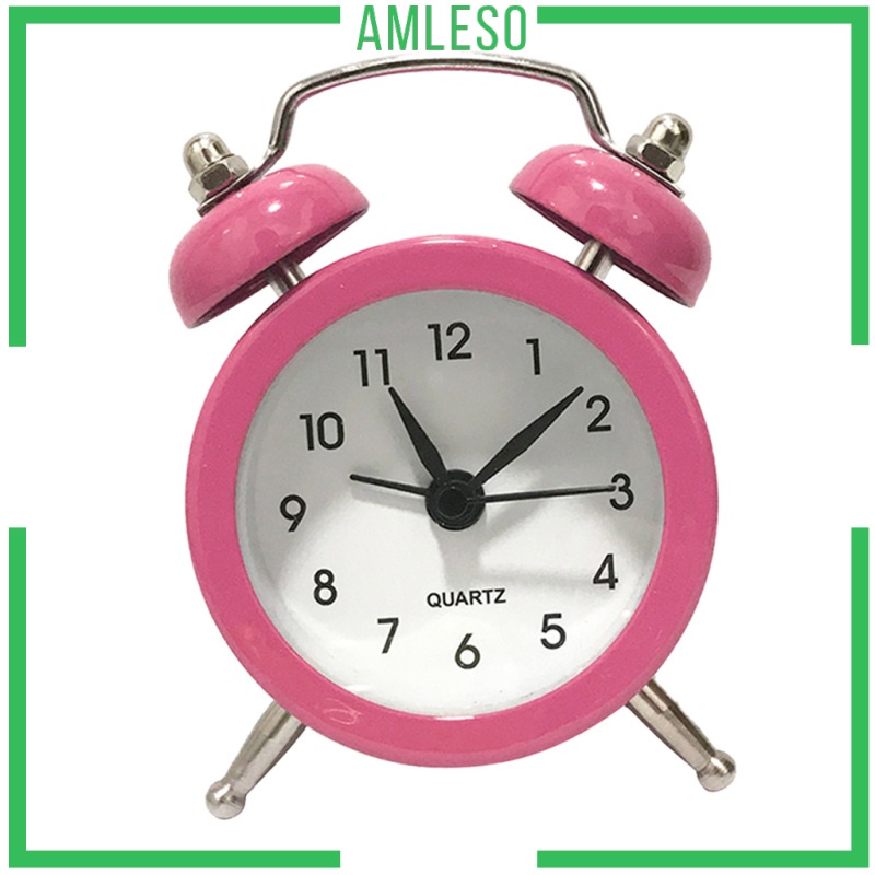 [AMLESO]Battery Powered Quartz Alarm Clock, Loud Twin Bell, Bedside Clocks White