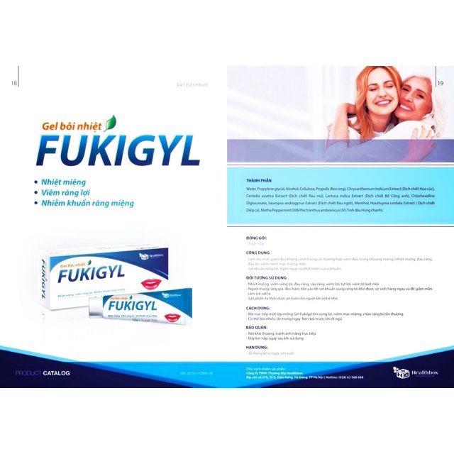 Gel bôi nhiệt miệng, viêm sưng lợi, sát khuẩn răng miệng Fukigyl tuýp 10g