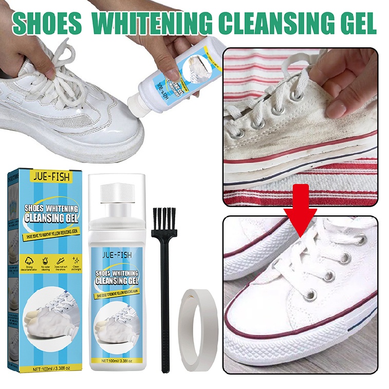100ml Shoes Whitening Cleansing Gel Shoe Stain Remover Brush Tape