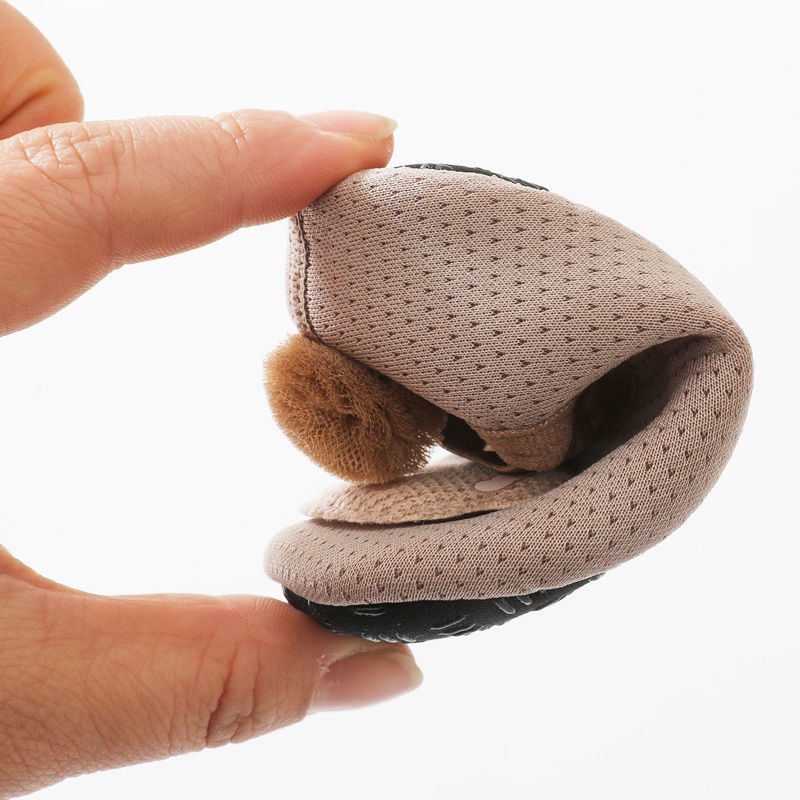 Giày Vớ cotton Đế Mềm Chống Trượt Hình Gấu Hoạt Hình Dành Cho Trẻ Em Tập Đi