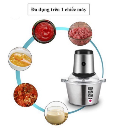 Máy Xay Thịt FOOD PROCESSOR HDA Cối Inox Đa Năng Dao 4 Lưỡi - Dung Tích 2 lít - MACA COMPANY