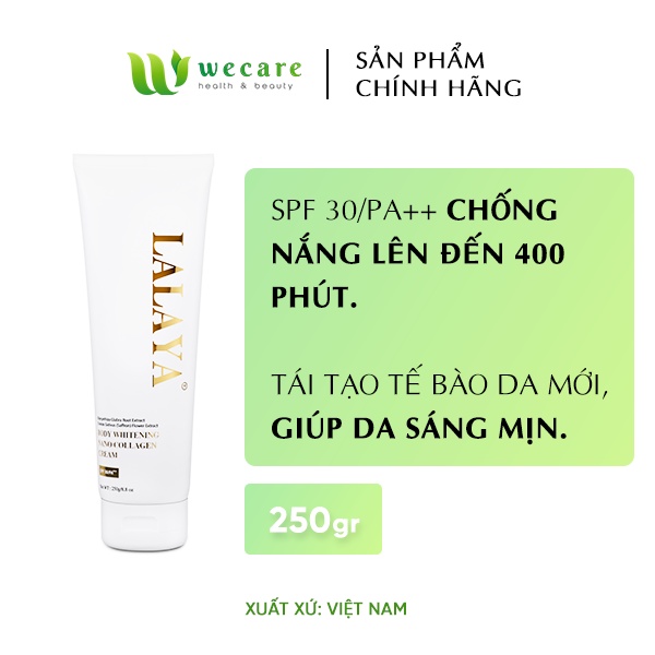 Kem Dưỡng Trắng Toàn Thân – Dưỡng Ẩm – Chống Nắng SPF30/PA+++ LALAYA 250g