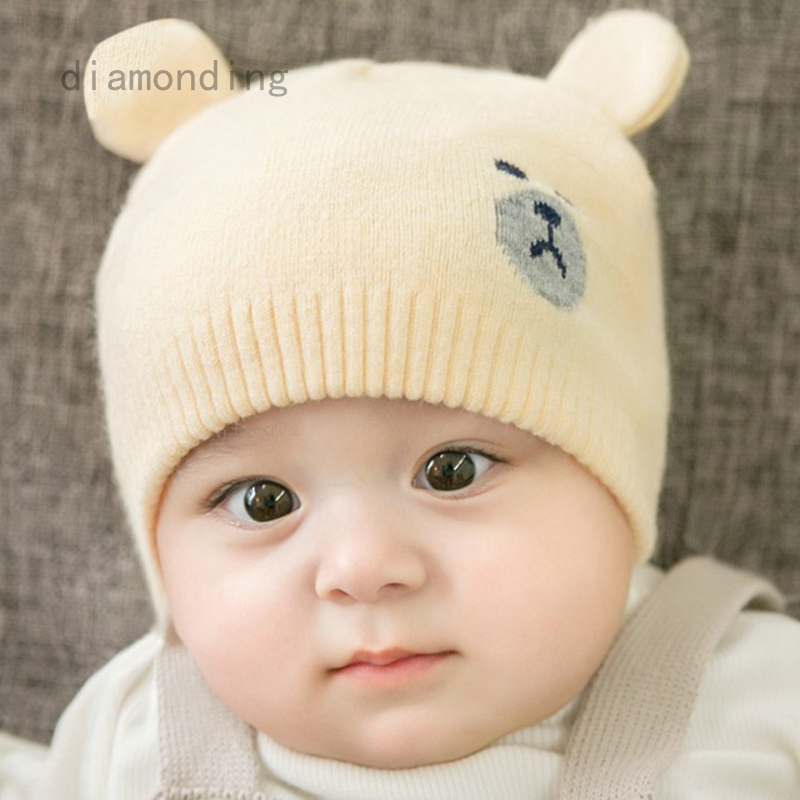 Mũ len tai gấu đáng yêu dành cho em bé sơ sinh