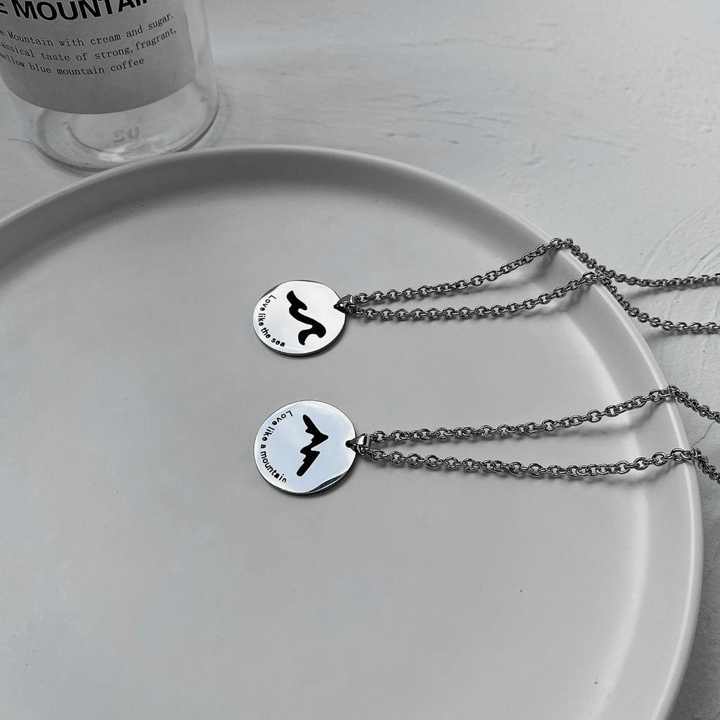 Dây Chuyền Mặt Tròn Kiểu Dáng Đơn Giản Thời Trang Dành Cho Cặp Đôi 22773