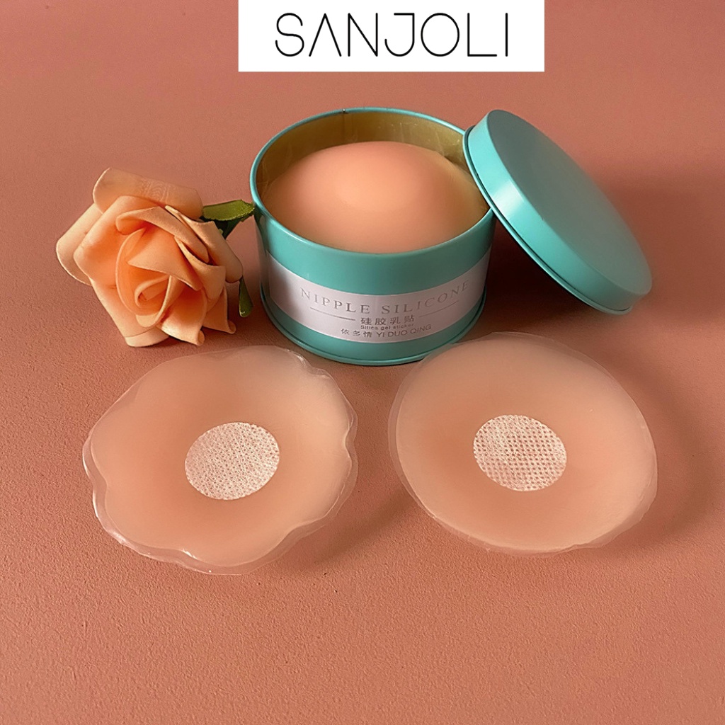Miếng dán ngực Sanjoli silicon siêu mỏng bám dính tốt thoáng mát