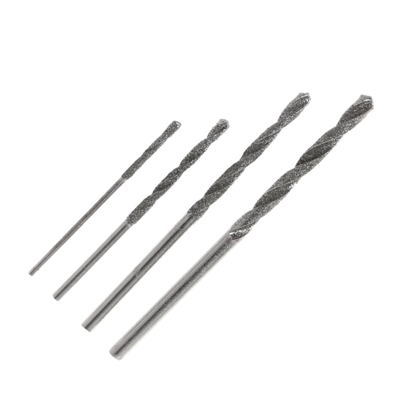 Bộ 20 Mũi Khoan Xoắn 1mm 1.5mm 2mm 2.5mm Mạ Kim Cương Dùng Để Khoan Kính Mềm