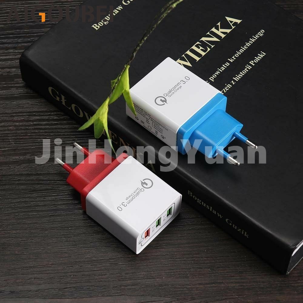 Đầu phích cắm sạc nhanh chuyển đổi USB 3 cổng 3.0 cho điện thoại Iphone mang đi du lịch