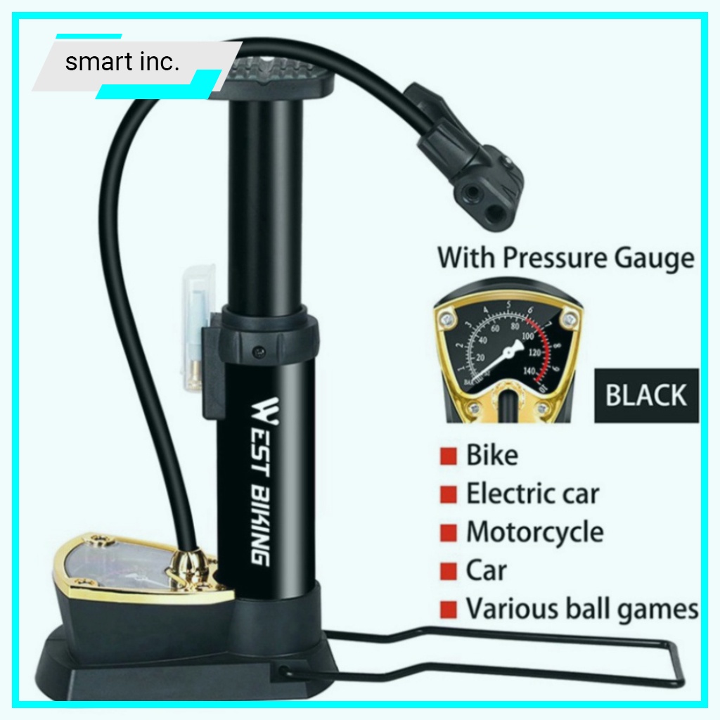 Bơm hơi - Bơm Hơi Ôtô Xe máy Xe đạp Bánh Xe Đạp Chân , Có Đồng Hồ Đo áp xuất Mini