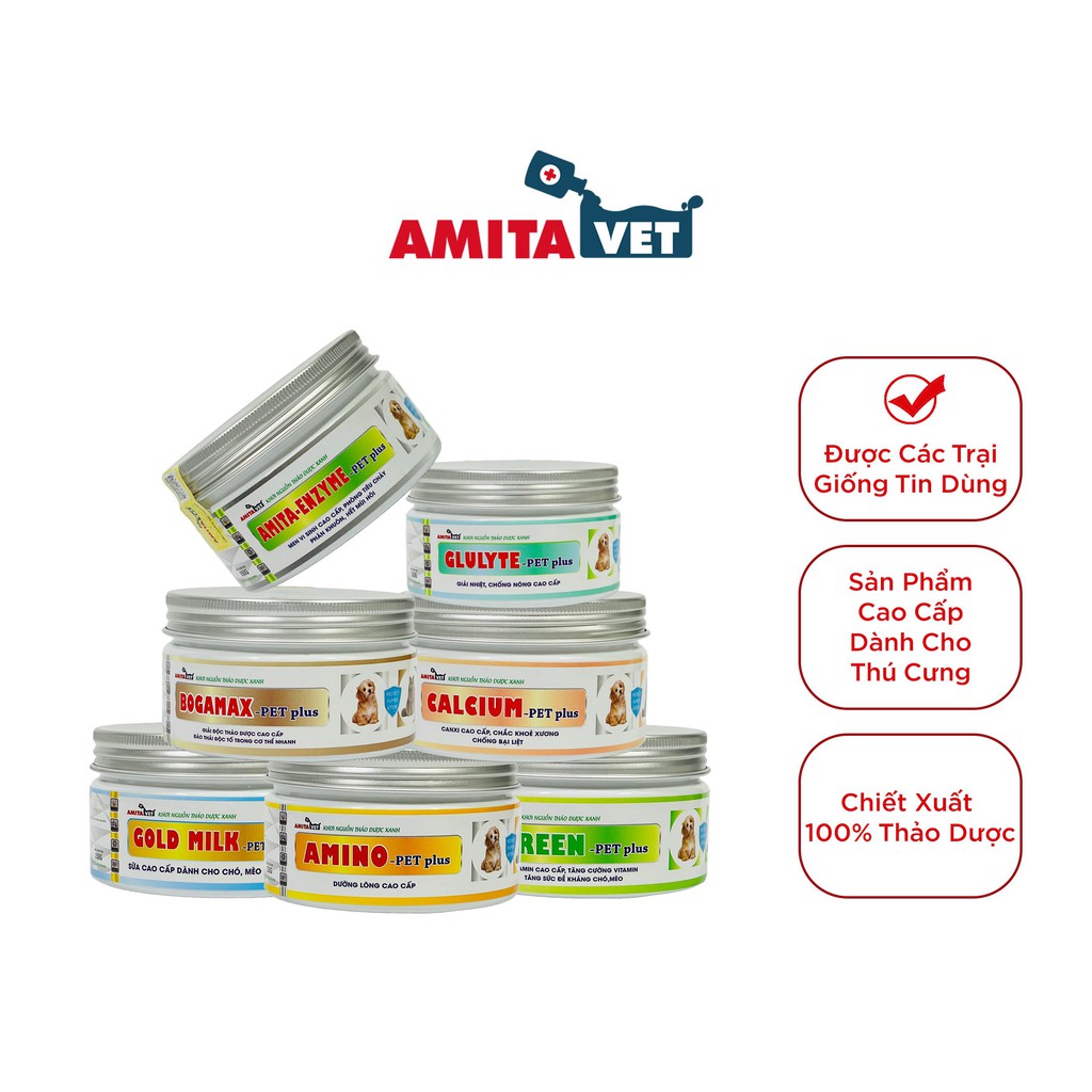 Bồi bổ giúp chó mèo từ AMITAVET giúp khỏe mạnh tăng súc đề kháng bổ gan chăm sóc thú cưng với 9 sản phẩm hộp 150g