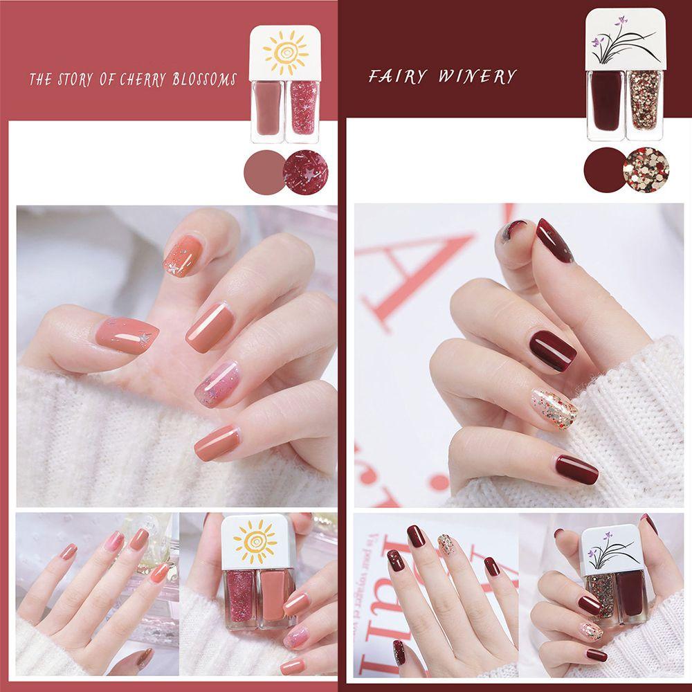 Bộ Hai Lọ Gel Sơn Móng Tay 8ML DIY Màu Mờ