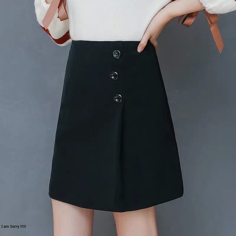 [ Mã FADIRECT20 giảm 20K đơn 150K] chân váy chữ A phối cúc | BigBuy360 - bigbuy360.vn