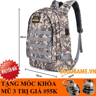 Balo 3 pubg chống nước logo - tặng móc khóa pubg