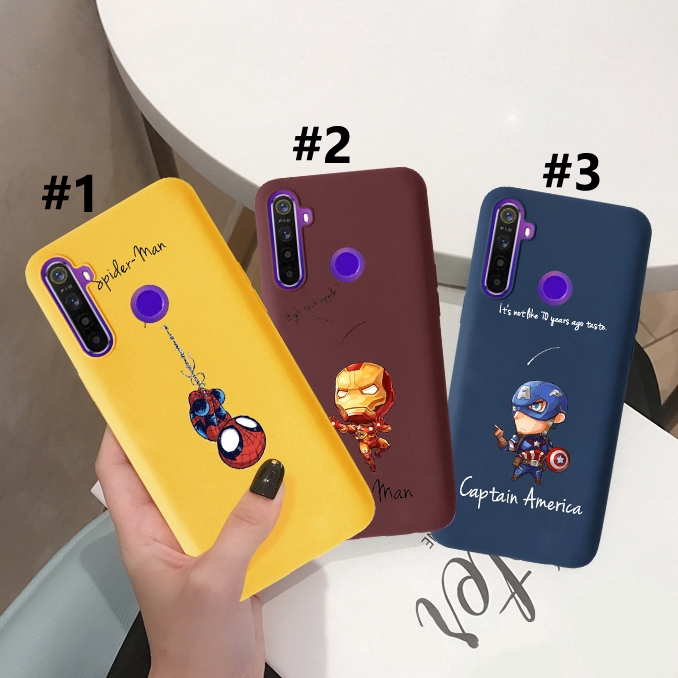 Ốp điện thoại họa tiết Captain America Người Sắt cho OPPO A12 Realme 5 5 Pro C2 A3S A5S A71 F11 A5 A9 2020 F11 Pro