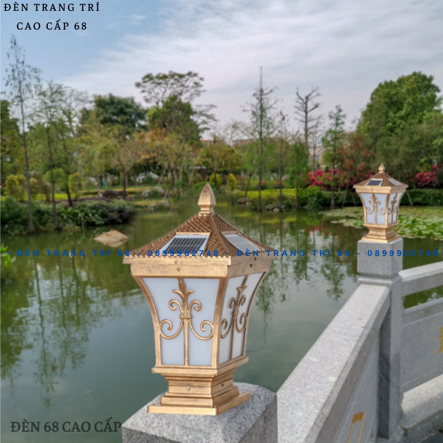 Đèn trụ cổng độc đáo hiện đại trang trí khuôn viên, vườn trong sân