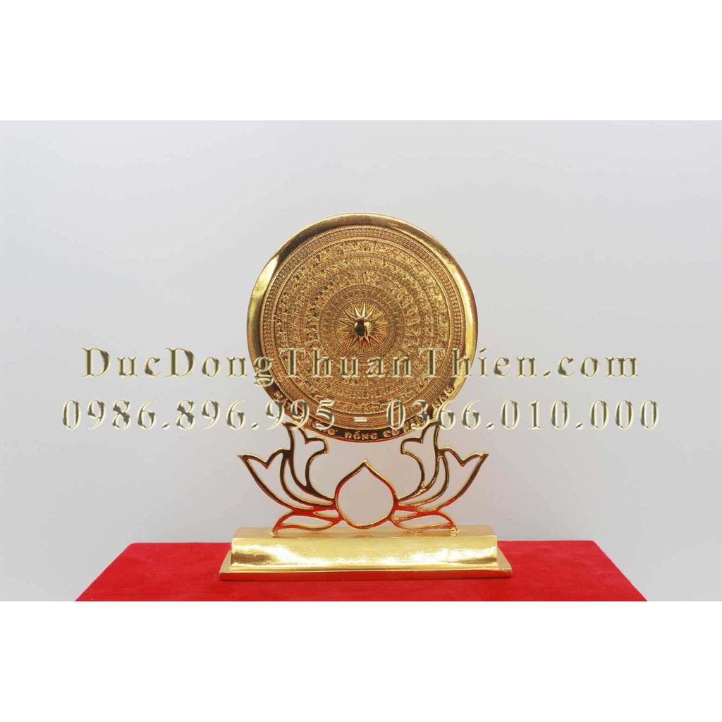 Biểu trưng trống đồng Thuận Thiên mạ vàng 24k