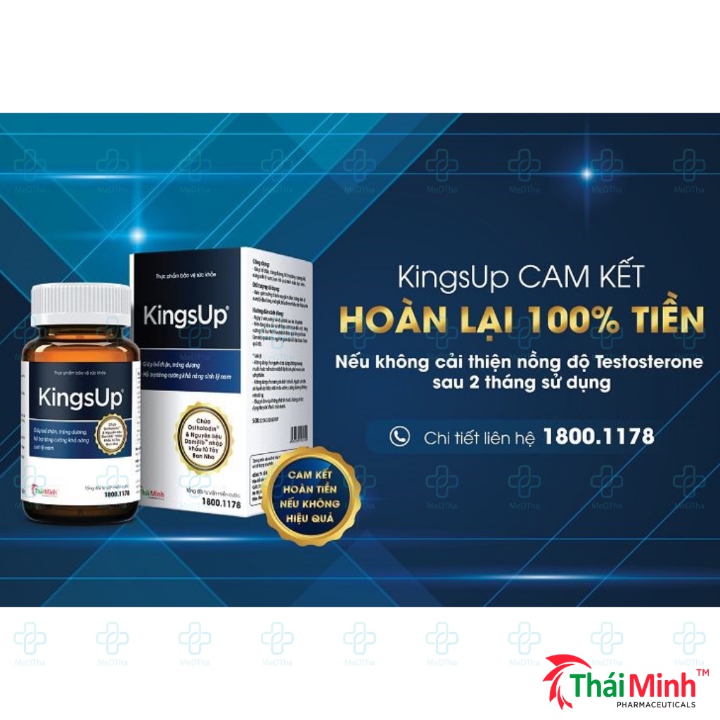 KingsUp - Tăng Cường Sinh Lý Nam, Bổ Thận Tráng Dương, Chống Xuất Tinh Sớm, Rối Loạn Cương Dương (30 viên) [Chính hãng]