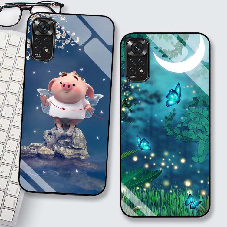 Ốp Lưng Xiaomi Redmi Note 11S, Note 11 4G, Note 11 5G, Note 11 Pro Mặt kính cường lực Cao Cấp, Sang Trọng