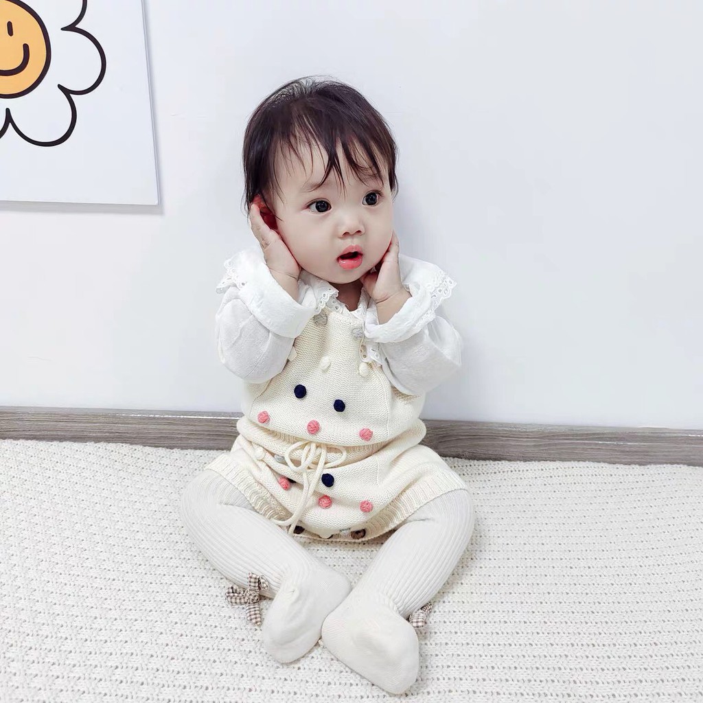 Quần tất bé gái - Quần tất len gắn nơ NEMO BABY siêu xinh chất vải mềm co giãn tốt cho bé từ 1-8 tuổi mới nhất QTL05