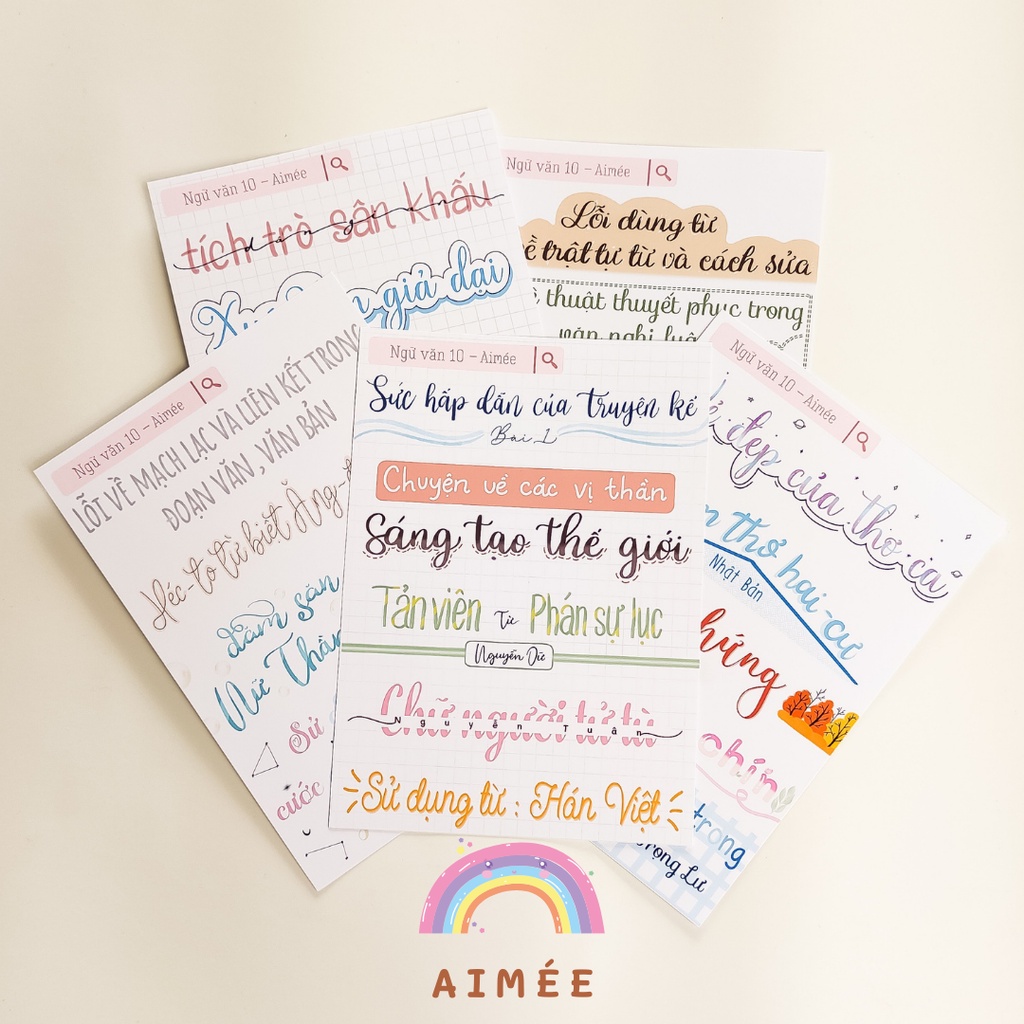 Sticker ngữ văn 10, tiêu đề văn học 10 MỚI  | Aimee