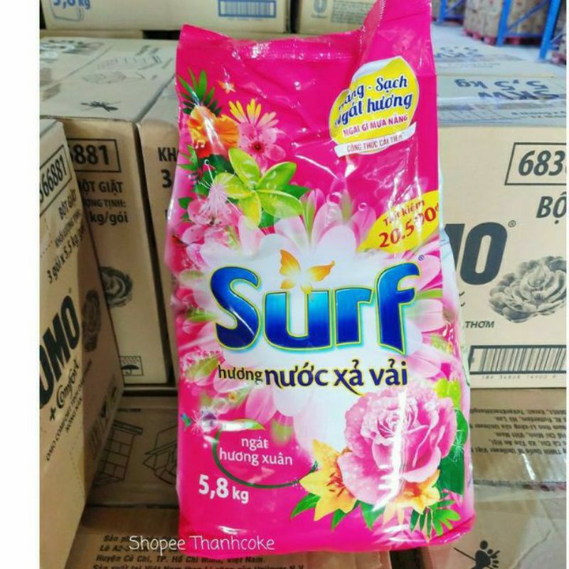 BỘT GIẶT SURF HƯƠNG NƯỚC XẢ VẢI 5,5kg