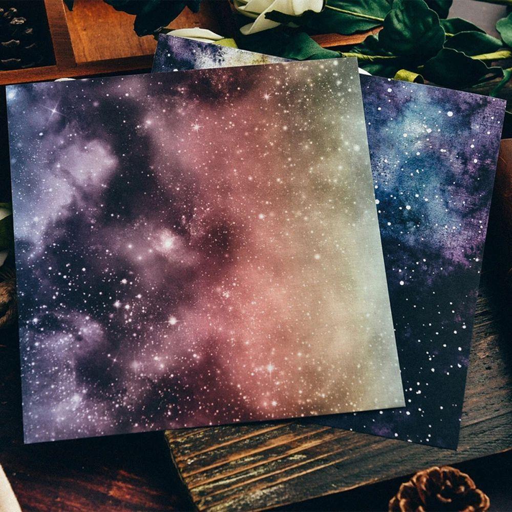 Set 24 Tờ Giấy Họa Tiết Bầu Trời Sao 6 &quot;X6&quot; Dùng Trang Trí Sổ Tay / Trường Học