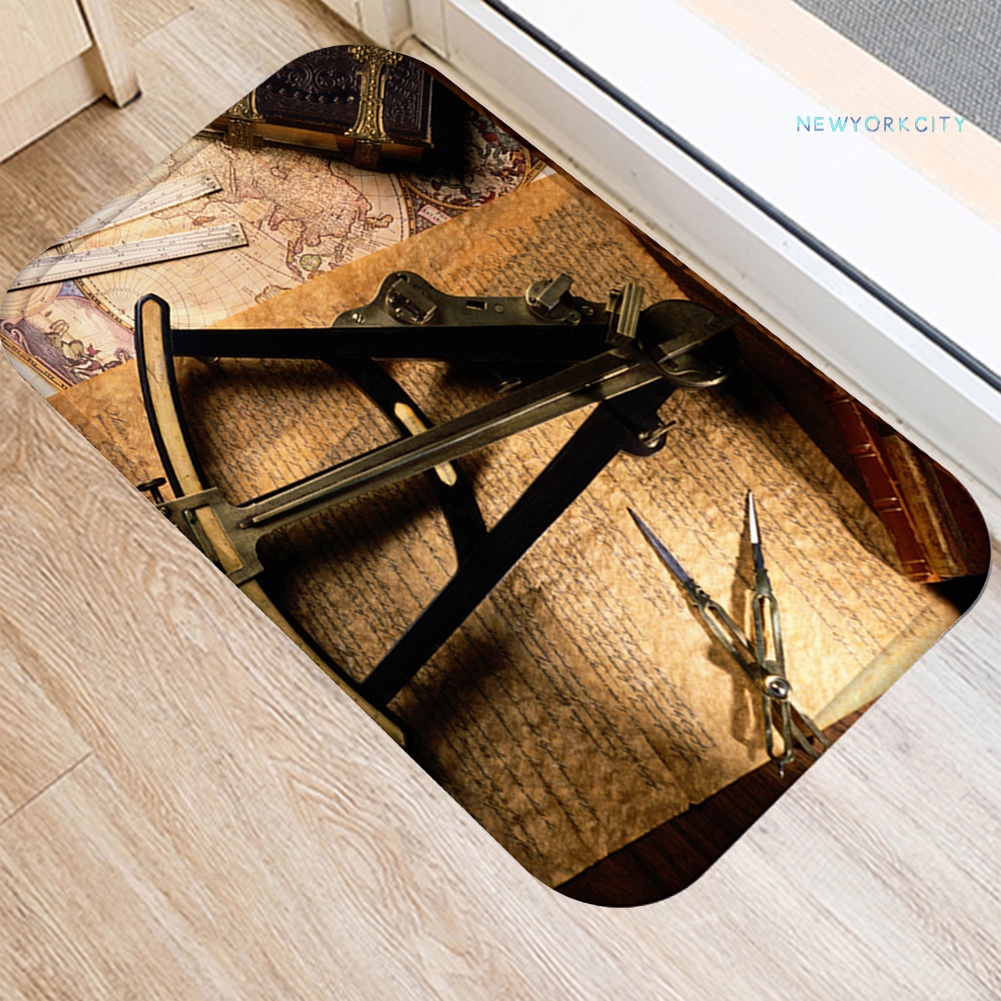 Thảm Lót Sàn Mềm Mại Chống Trượt Hình La Bàn Độc Đáo