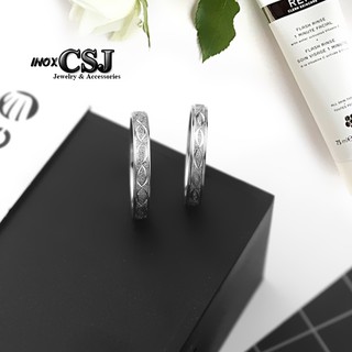 NHẪN CẶP INOX PHUN CÁT, NHẪN ĐÔI TITAN (tặng kèm hộp nhẫn)