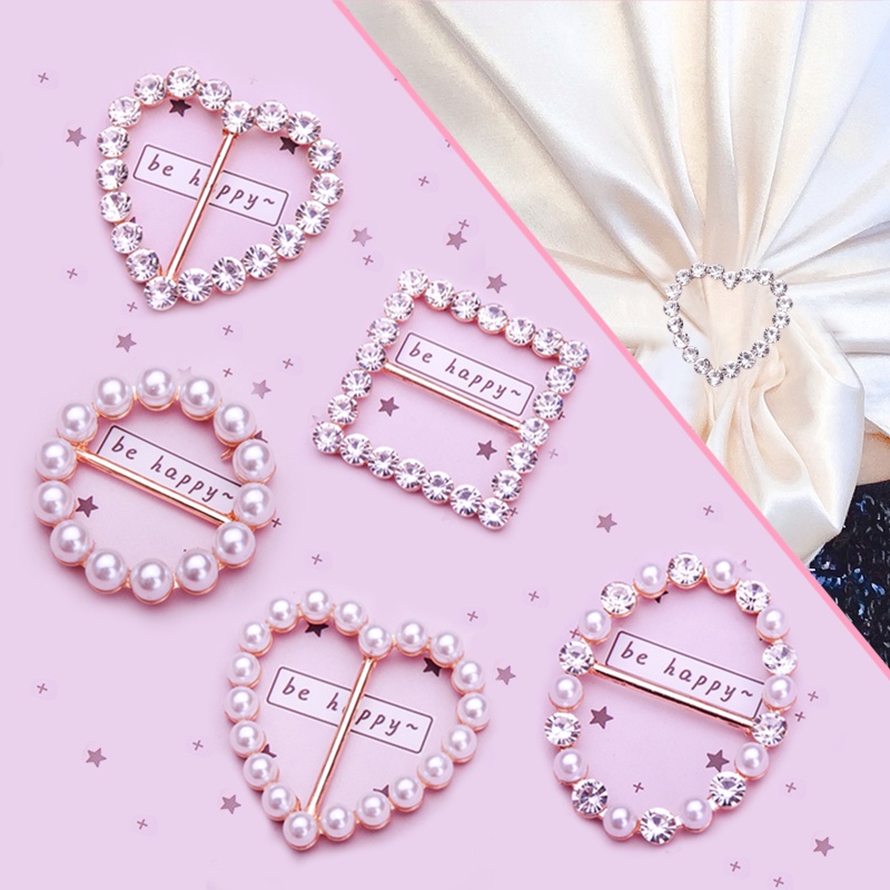 Khóa Thắt Nút Thắt Nút Đính Đá Ngọc Trai Dùng Trang Trí Áo Thun/Khăn Choàng Cổ/Thắt Lưng