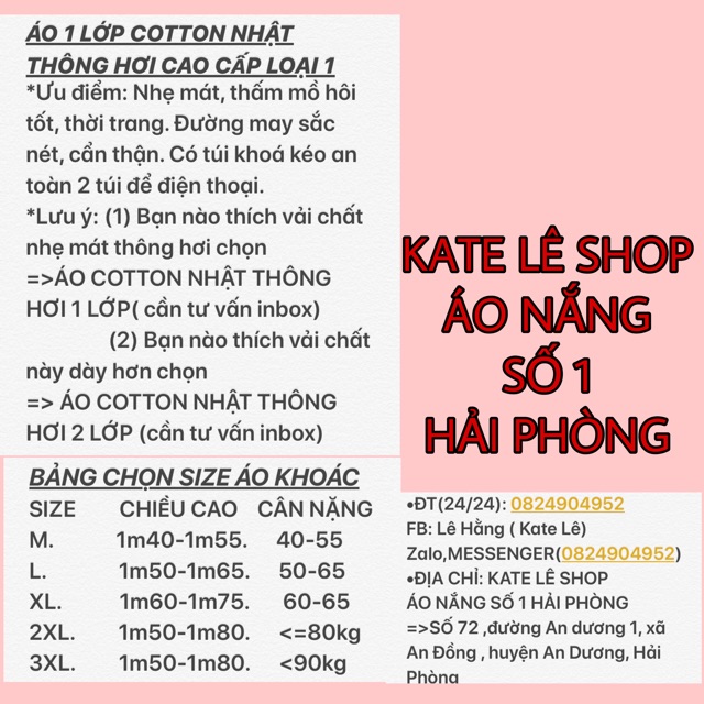 ÁO 2 LỚP COTTON NHẬT THÔNG HƠI CAO CẤP LOẠI 1 CHỐNG TIA HV, BỤI NANO