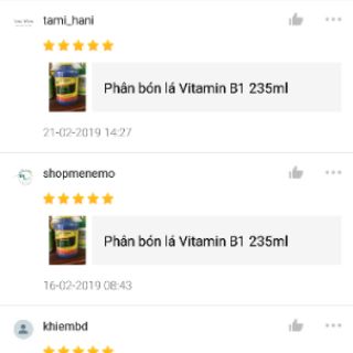 Phân bón lá Vitamin B1 235ml
