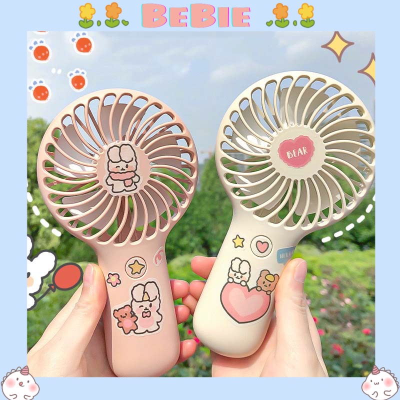 Quạt cầm tay mini học sinh có đế dựng tặng kèm sticker BeBie - BP350