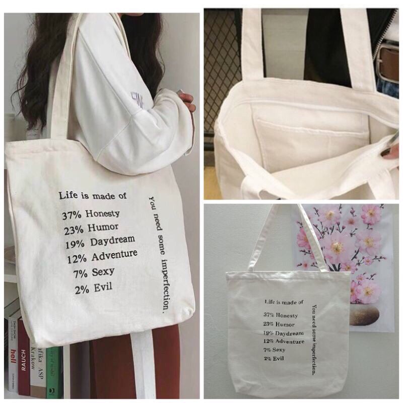 Túi vải tote vải Canvas Life is of made 100%